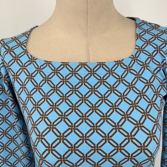 J.McLaughlin Catalina Cloth Square‎ Neck MIDI Pullover Dress Pockets Blue XS - Picture 4 of 13